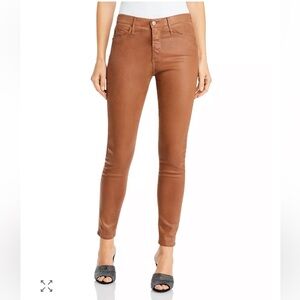 AG Adriano Goldschmied 
Farrah Skinny Ankle High-rise Jeans In Leatherette